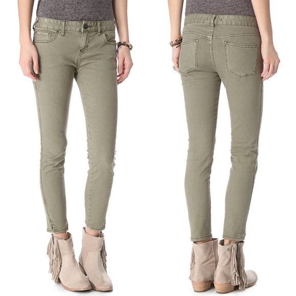 Free People Sand Colored Skinny Jeans - Picture 1 of 7
